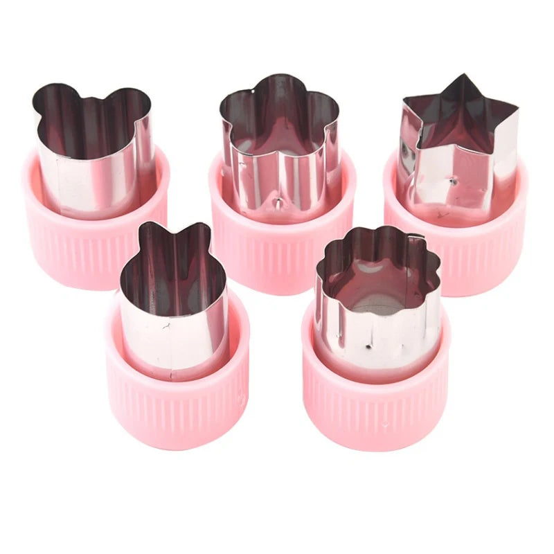 Heart Shape Vegetables Cutter Plastic Handle Cookie Cutters Sandwiches Cutter Stainless Steel Fruit Cutting Die Kitchen Gadgets