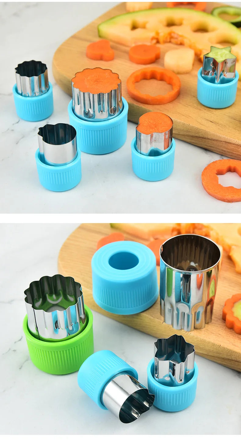 Heart Shape Vegetables Cutter Plastic Handle Cookie Cutters Sandwiches Cutter Stainless Steel Fruit Cutting Die Kitchen Gadgets
