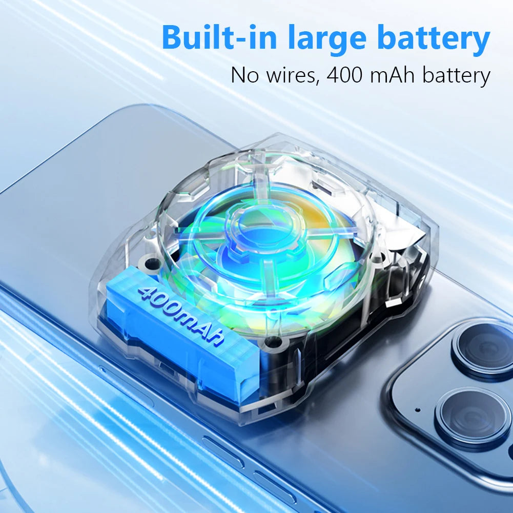Portable Phone Cooler Rechargeable 3 Speeds Adjustable Mobile Phone Radiator Wireless Magnetic for Playing Games Watching Videos