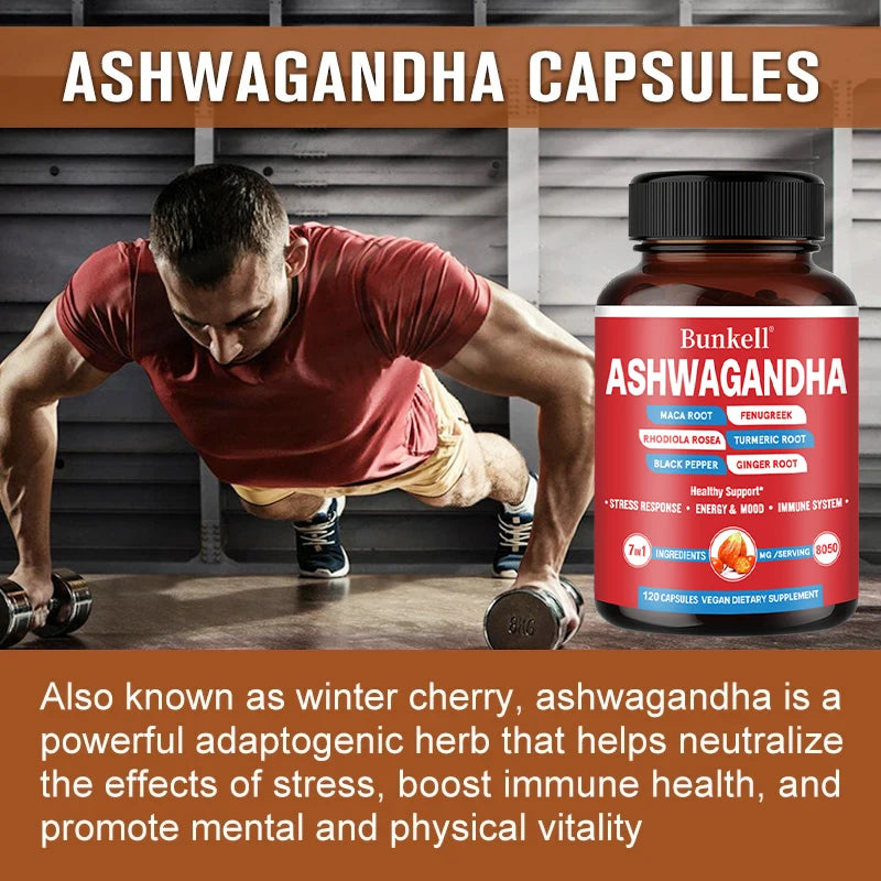 Ashwagandha - Helps with Muscle Growth, Relieves Stress and Mood, Supports Overall Health, Improves Endurance