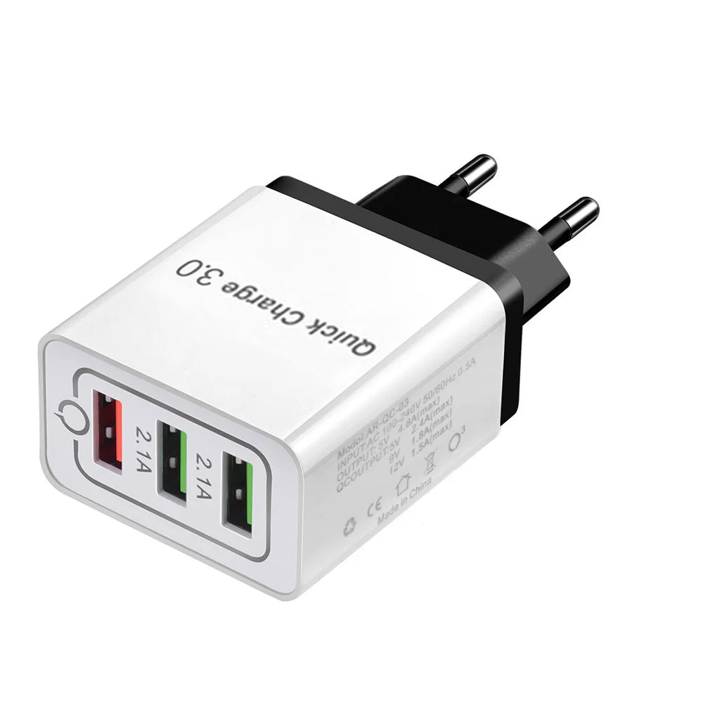 Vumpach 4 Ports USB Fast Charger Quick Charge 3.0 48W Wall Mobile Phone Fast Charging For iPhone Samsung Xiaomi  Adapter Travel
