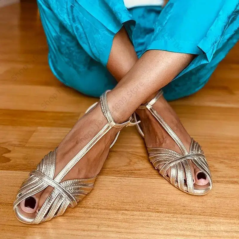 Beige Heeled Sandals Fashion Womens Shoes 2025 Buckle Open Toe Large Size Black Luxury New Low Comfort Peep Flat Big Summer