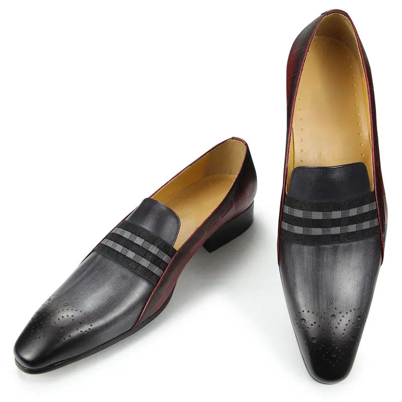 Sandals Men Shoes High Quality Genuine Leather Comfortable Loafer Dress Shoe Classic Double Color Matches Business Suit of Males