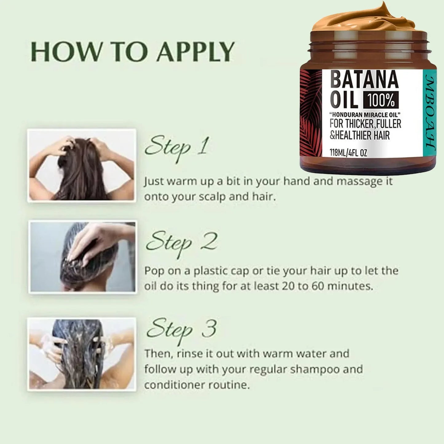 100% Pure Organic Hair Mask Batana Oil Hair Growth Oil Natural Treatment Nourish Reduce Hair Loss Anti-Breakage Hair Products