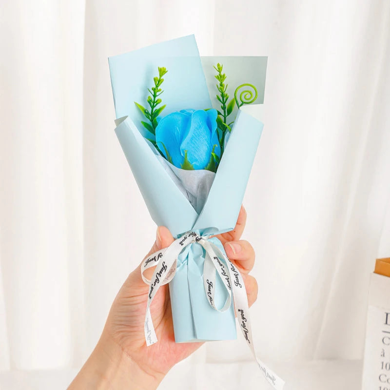Mini Rose Soap Flower Bouquet Artificial Flowers Home Wedding Decorations Valentine'S Day New Year Birthday Gift Thanksgiving