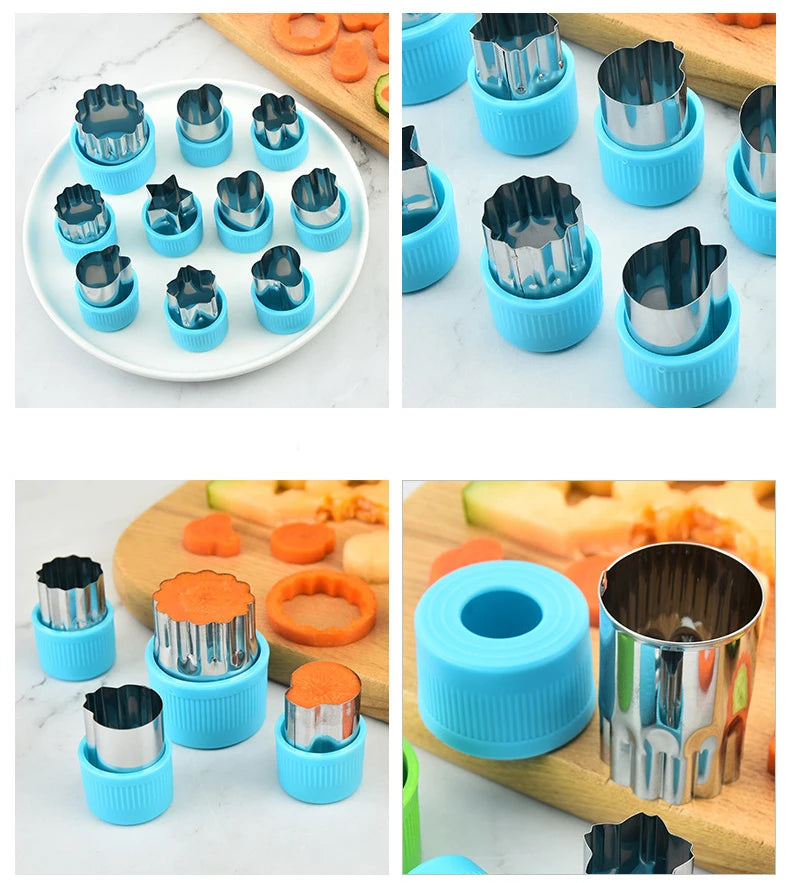 Heart Shape Vegetables Cutter Plastic Handle Cookie Cutters Sandwiches Cutter Stainless Steel Fruit Cutting Die Kitchen Gadgets