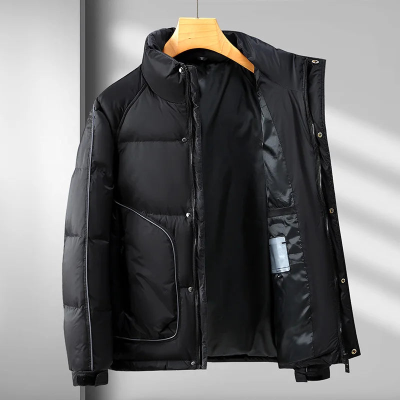 Nanjiren  Winter Coat Short Frivolous Loose Parkas Stand Collar New Men Down Jacket Warm Trend Outwear Leisure Handsome Overcoat