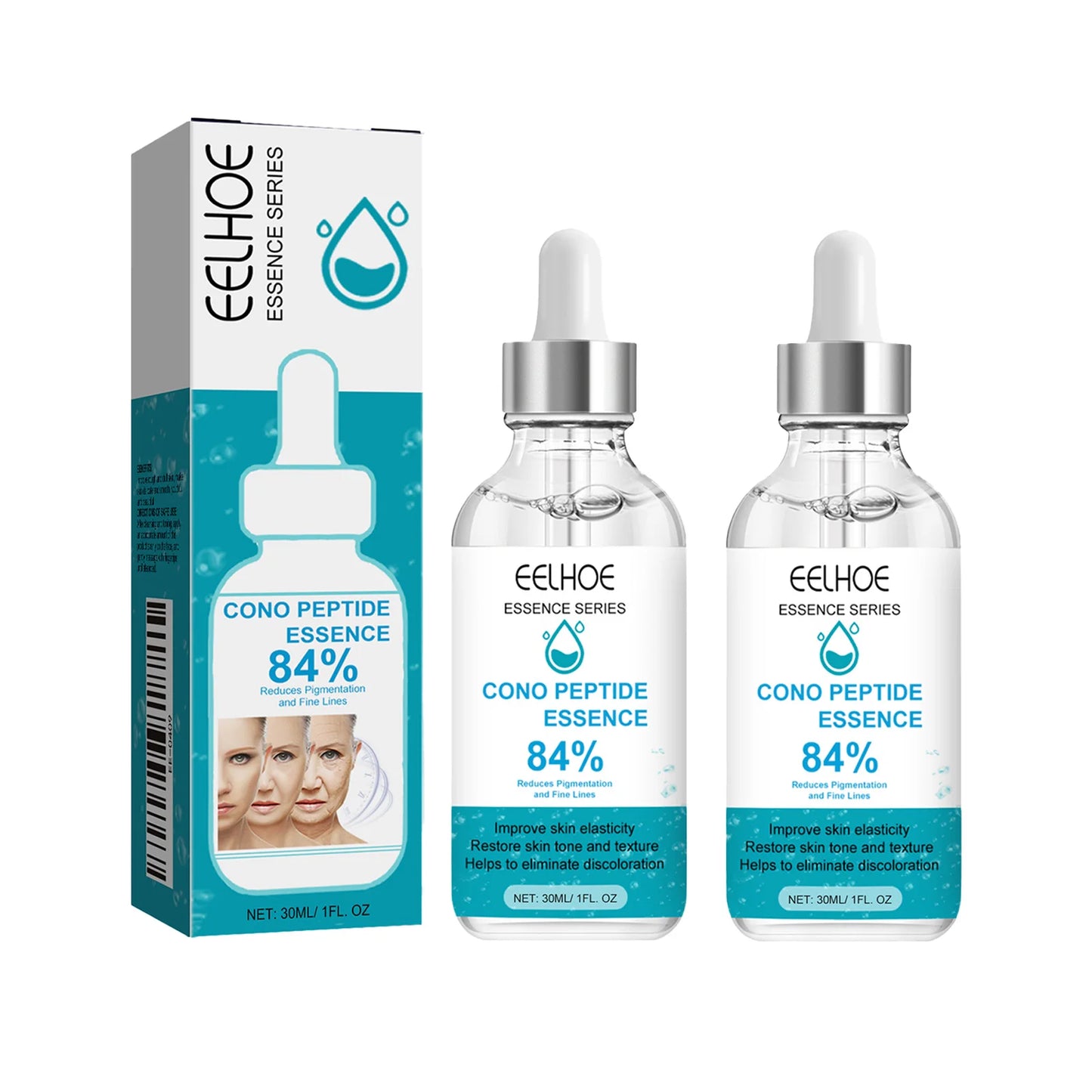 EELHOE 30ml Peptides Face Serum Facial Moisturizing Essence Brighten Anti Aging Anti-wrinkle Peptide Face Care Liquid Essence