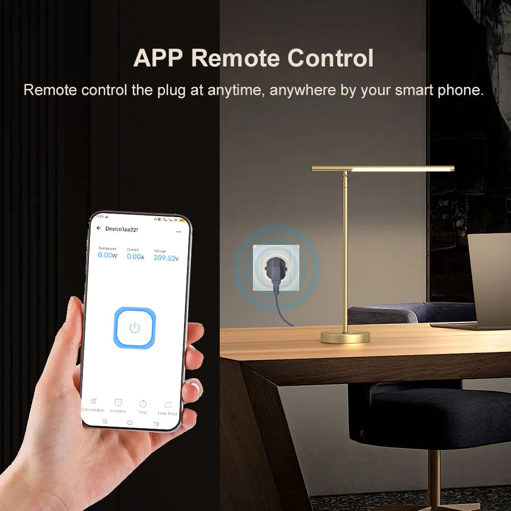 eWelink Zigbee Smart Plug 16A/20A EU Socket with Power Monitor Voice Control Compatible with Google Assistant Alexa