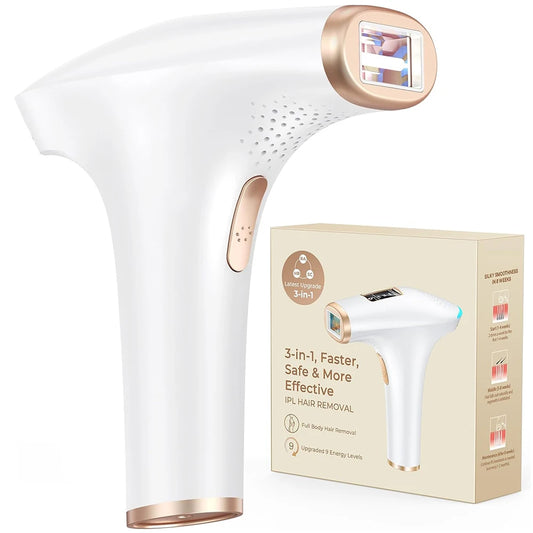 IPL Hair Removal Laser Device 999900 + Flashes Auto Manual Dual Mode for Men Women Facial Bikini Hair Laser in 4 Weeks Home Use