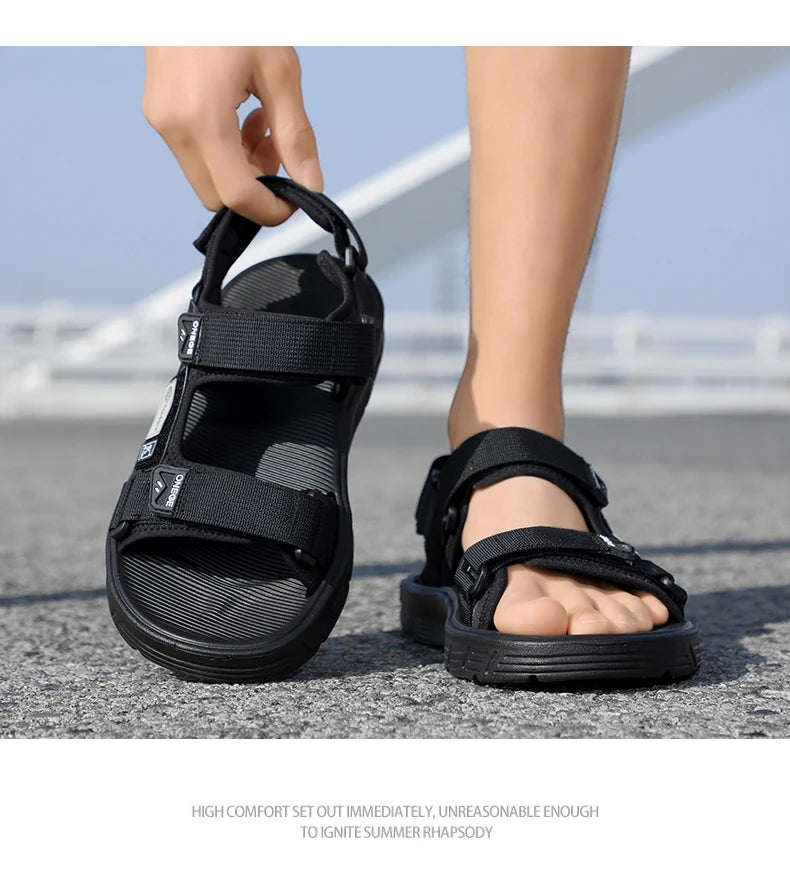 A Pair of Men's New Summer Casual Shoes, Fashionable Sports Trendy Wear-Resistant Sandals, Cool Beach Shoes