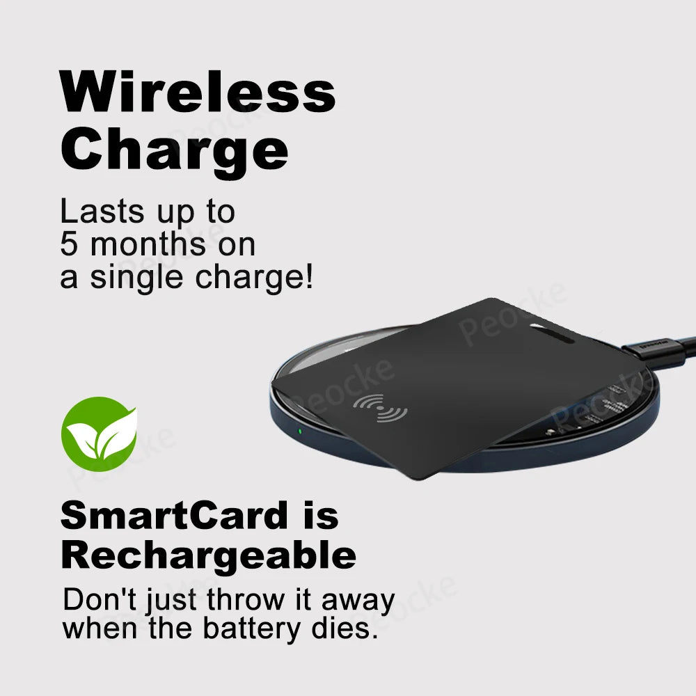 Smart Wallet Tracker Card Bluetooth Tracker for Apple Find My Device App Key Luggage Finder Pet Locator Tag Wireless Charge IP67