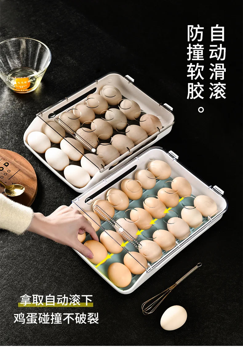 Refrigerator Egg Storage Box Kitchen Refrigerator Home Preservation Storage Box Plastic Stackable Egg Carton Multi-layer Tray
