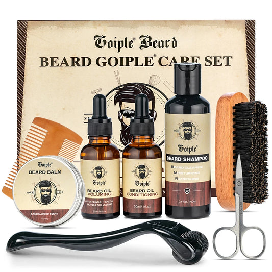 Men Beard Care Gift Facial Hair Cleanse Shampoo Moisturizing Nourishing Conditioner Whiskers Husband Boyfriend Surprise Gift Box