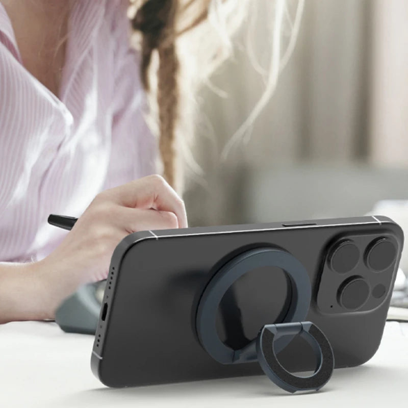 2025 New Mobile Phone Finger Ring Holder for Magsafe Strong Magnet Suction Double-sided Magnetic Stand for iPhone16 15 14 Xiaomi