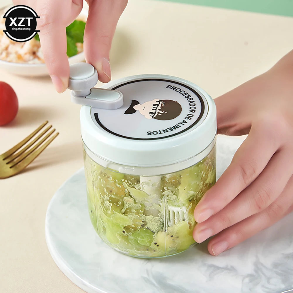 400ML 3/2 Blades Multifunction Manual Garlic Mincer Vegetables  Cutter Hand Shake Beating Garlic Chopper Masher Kitchen Gadgets