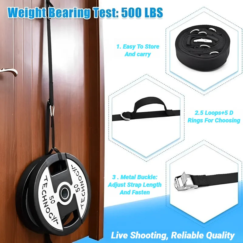 Door Anchor Strap For Resistance Bands Exercises Home Fitness Portable Band Hanging Tension Rope Buckle Belt Without Punching
