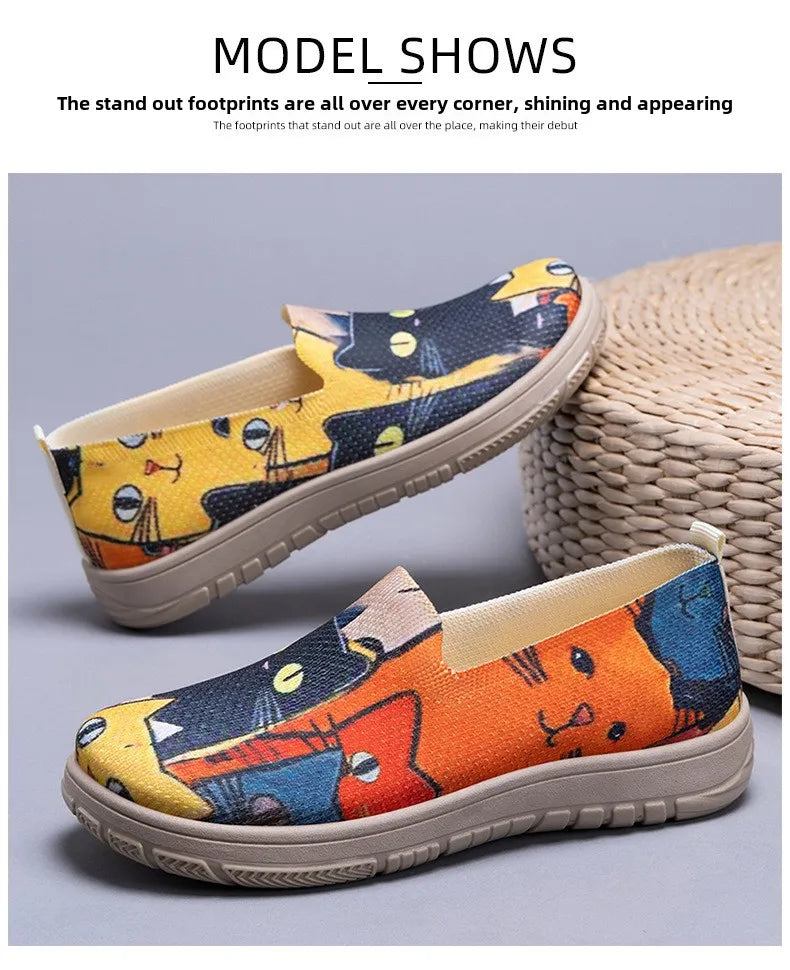 Women's Spring Casual Shoes Large Size Color Matching Cloth Shoes One Pedal