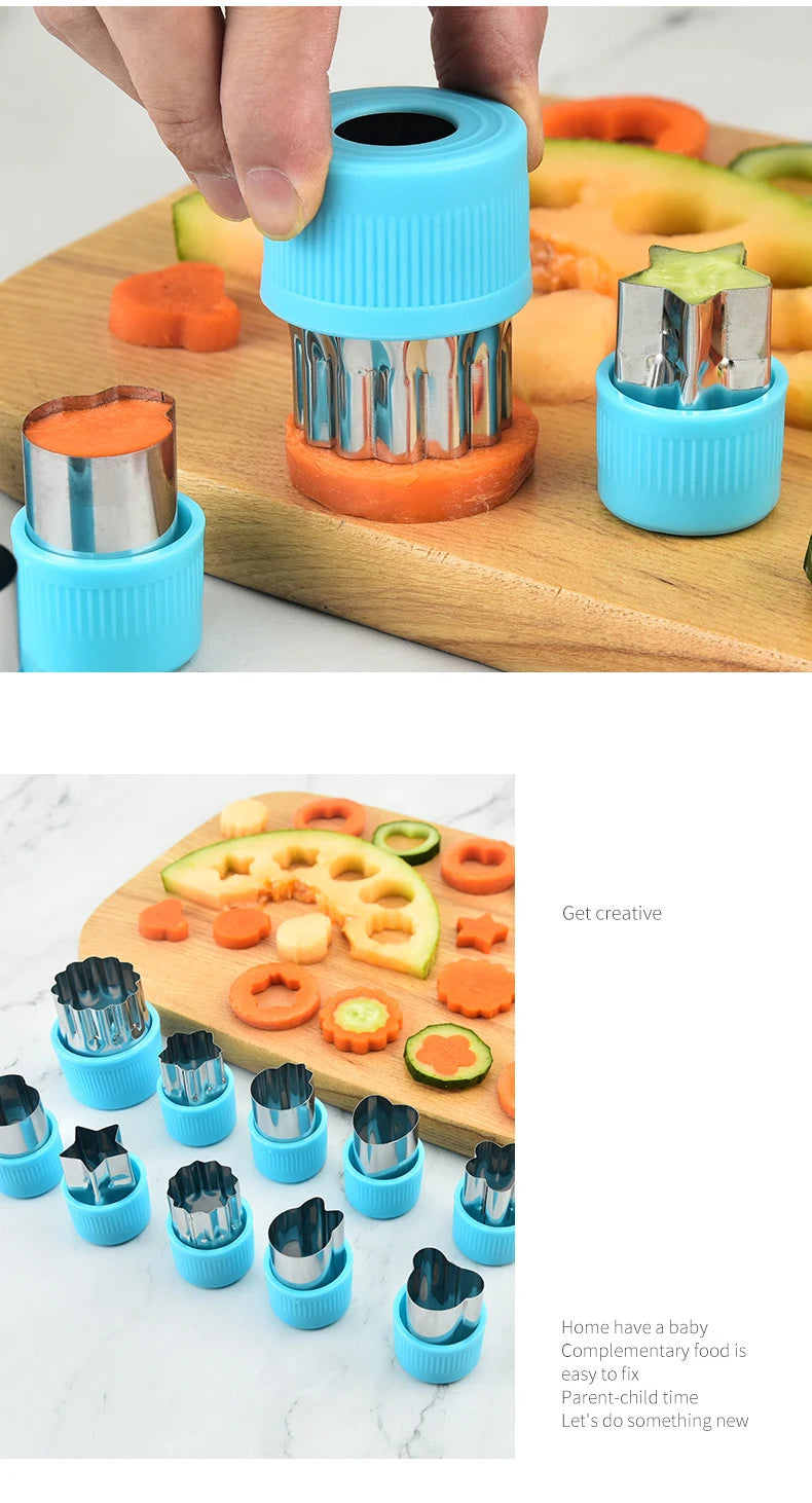 Heart Shape Vegetables Cutter Plastic Handle Cookie Cutters Sandwiches Cutter Stainless Steel Fruit Cutting Die Kitchen Gadgets