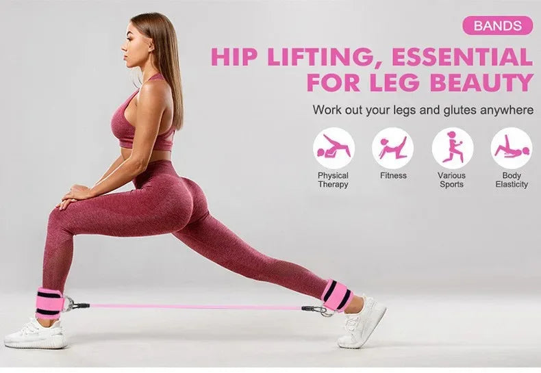 Resistance Bands With Ankle Straps Fitness Workout Training Resistance Bands Home Yoga Stretch Elastic Pilates Gym Equipment