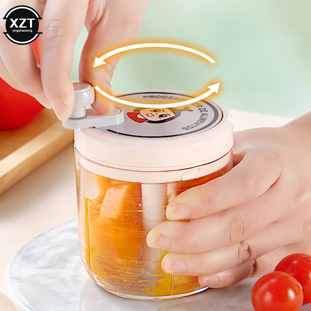 400ML 3/2 Blades Multifunction Manual Garlic Mincer Vegetables  Cutter Hand Shake Beating Garlic Chopper Masher Kitchen Gadgets