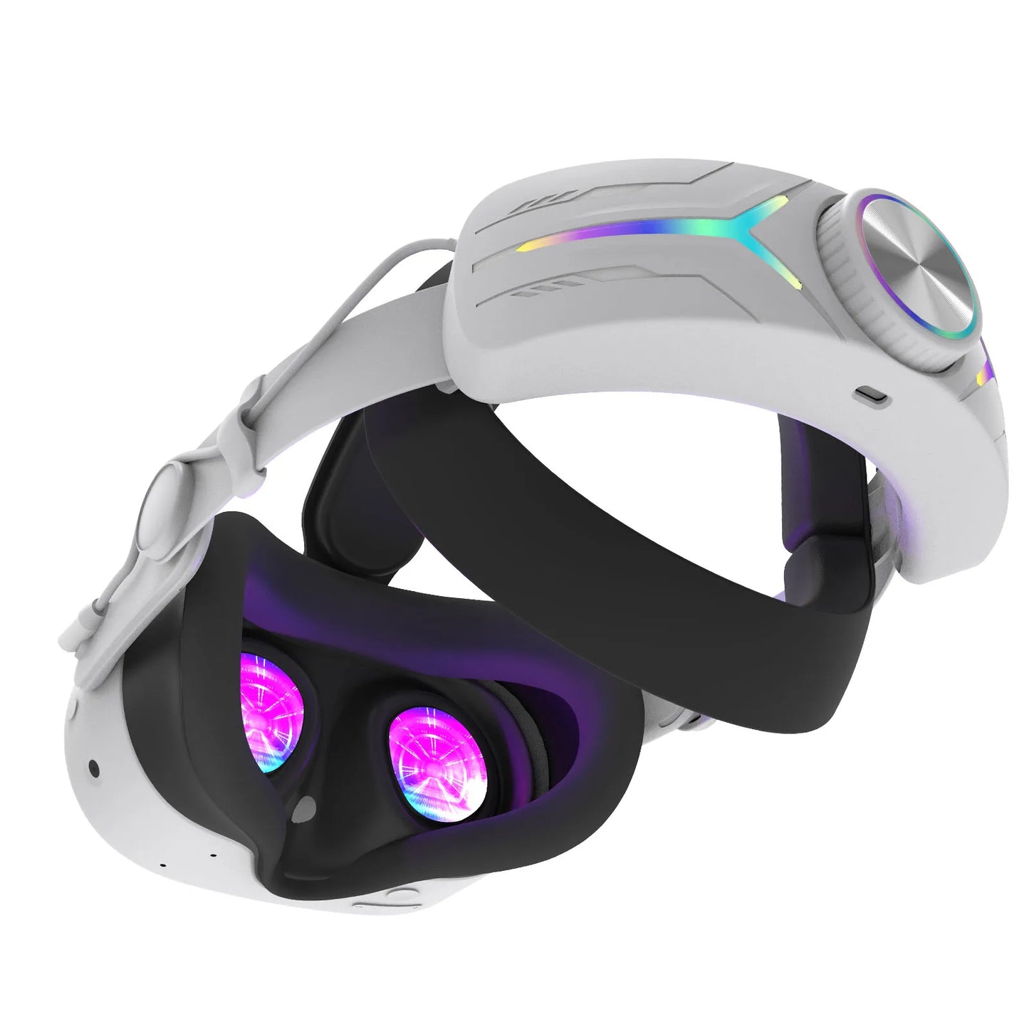 head strap with RGB Lights 12000mah Rechargeable Battery for Meta Quest 3/3S Gaming head strap VR Accessory Compatible