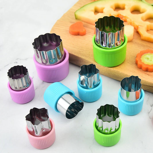 Heart Shape Vegetables Cutter Plastic Handle Cookie Cutters Sandwiches Cutter Stainless Steel Fruit Cutting Die Kitchen Gadgets