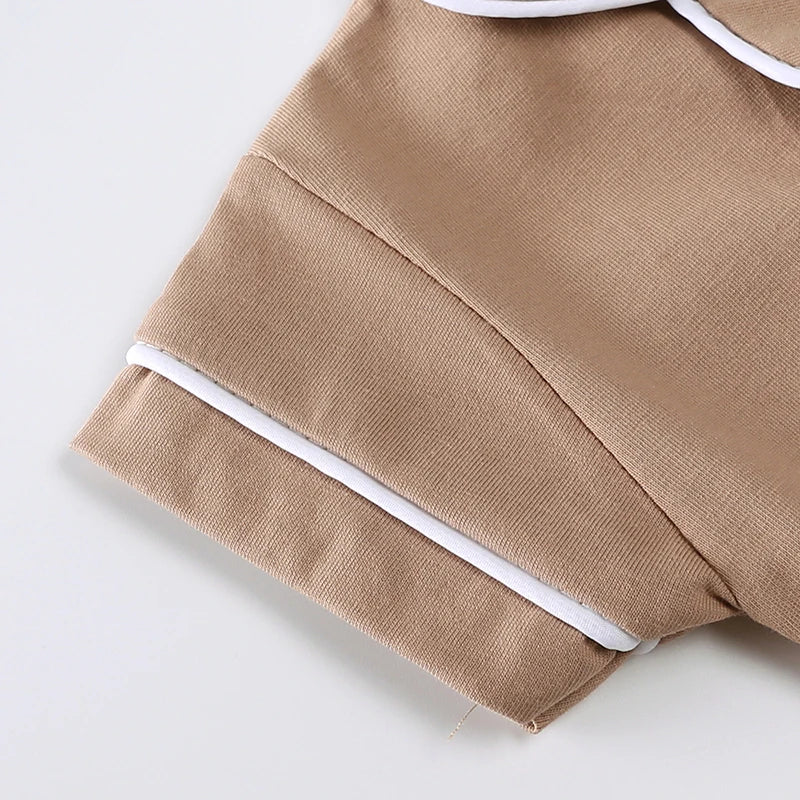 2025 Summer Baby Boy Girl Clothes Newborn Romper Pajamas Soild Button Short Clothing For 0- 3T Cute Korean Breathable Jumpsuit