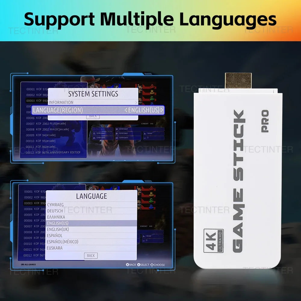 M15 4K Game Stick Mini TV Retro Video Game Console Wireless Gamepads Controller Handheld Game 128G 30000+ Games HD Output