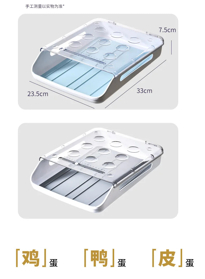 Refrigerator Egg Storage Box Kitchen Refrigerator Home Preservation Storage Box Plastic Stackable Egg Carton Multi-layer Tray