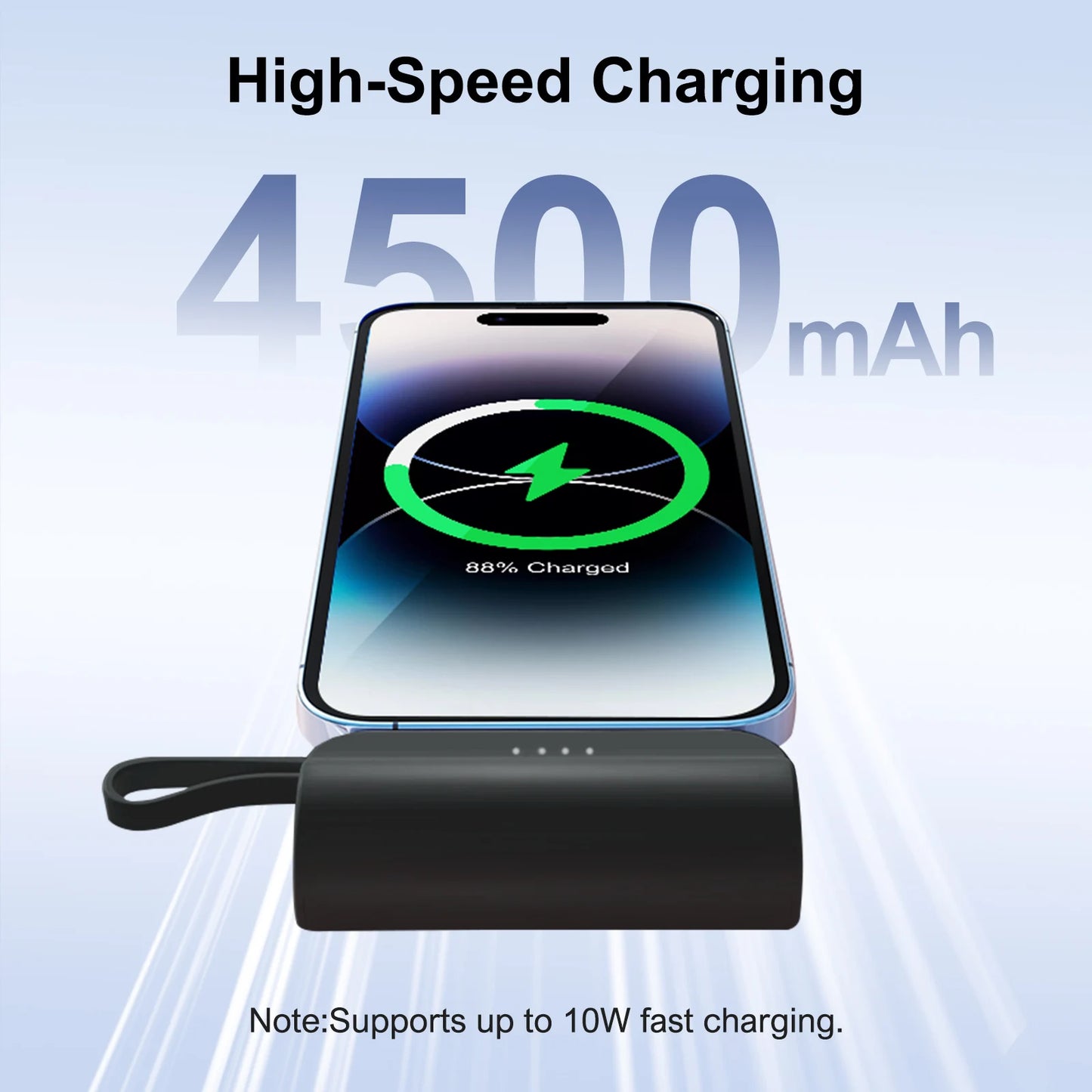 Mini Power Bank Portable 4500mAh Power Phone Charger Capsule Dual USB-C Ports For IPhone16/ 15/15 plus/15 pro/15 pro Max/Android