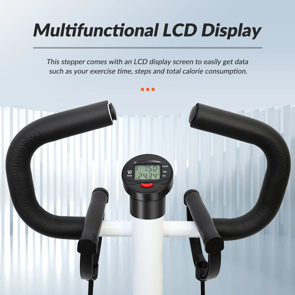 Exercise Stepper Machine For Home Fitness Stepper Workout LCD Display Handle and Resistance Bands Cycle Machine Climber Leg