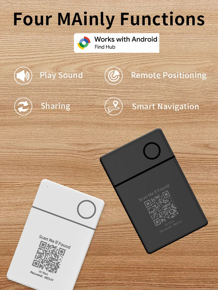 RSH Wireless Charging GPS Tracking Card Locator Google Certified Android Tracker for Xiaomi Huawei QR Code Anti Loss Smart Tag