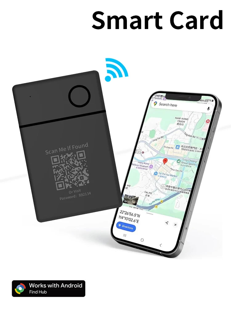 RSH Wireless Charging GPS Tracking Card Locator Google Certified Android Tracker for Xiaomi Huawei QR Code Anti Loss Smart Tag