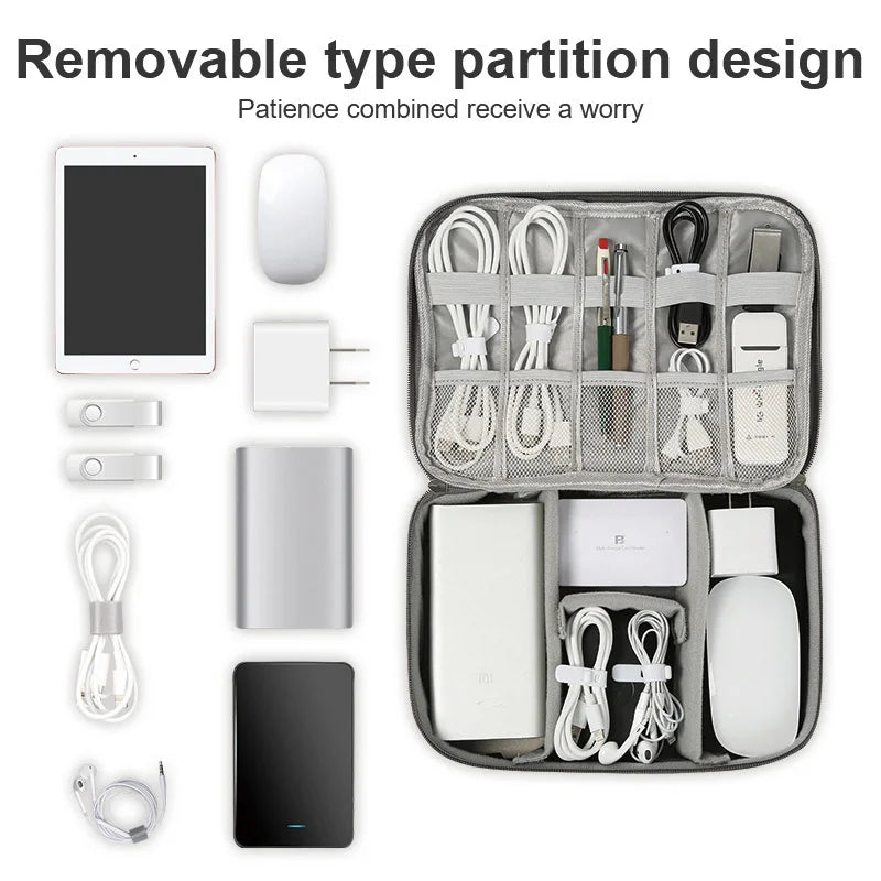 Travel Cable Bag Waterproof Digital USB Charger Storage Bag Portable Office Charging Line Wire Organizer Travel Cable Organizer