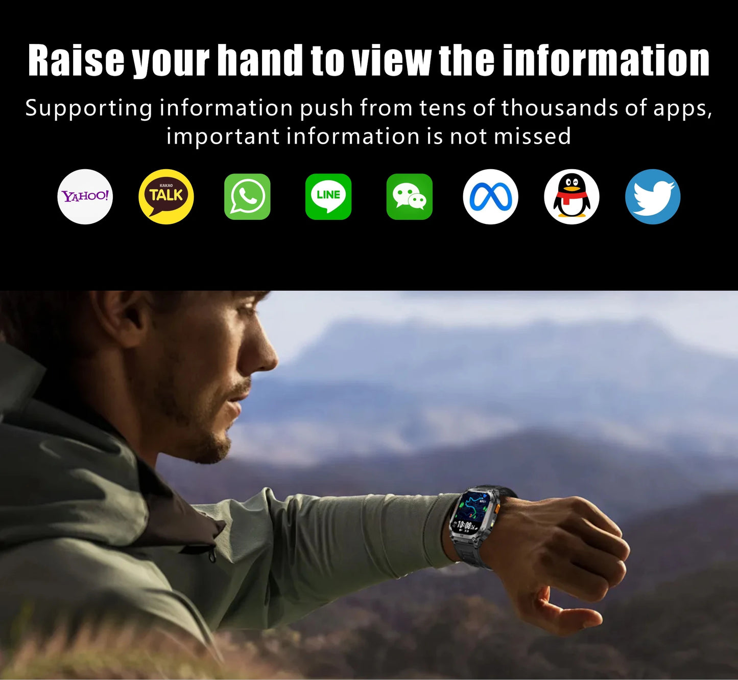 LIGE New GPS Tracking Smart Watch  LED Flashlight 1.96inch HD Screen Compass BT Call Waterproof Sport Smartwatch For Android iOS