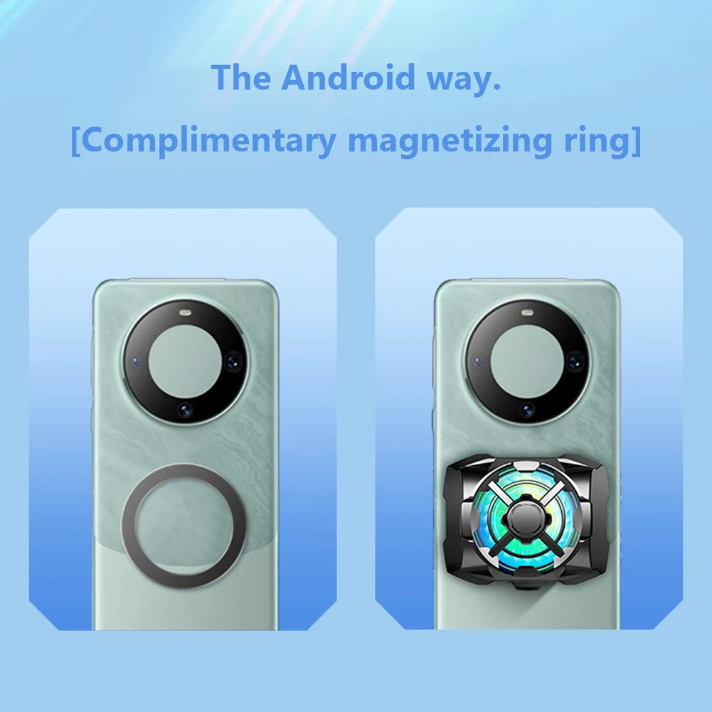 Portable Phone Cooler Rechargeable 3 Speeds Adjustable Mobile Phone Radiator Wireless Magnetic for Playing Games Watching Videos