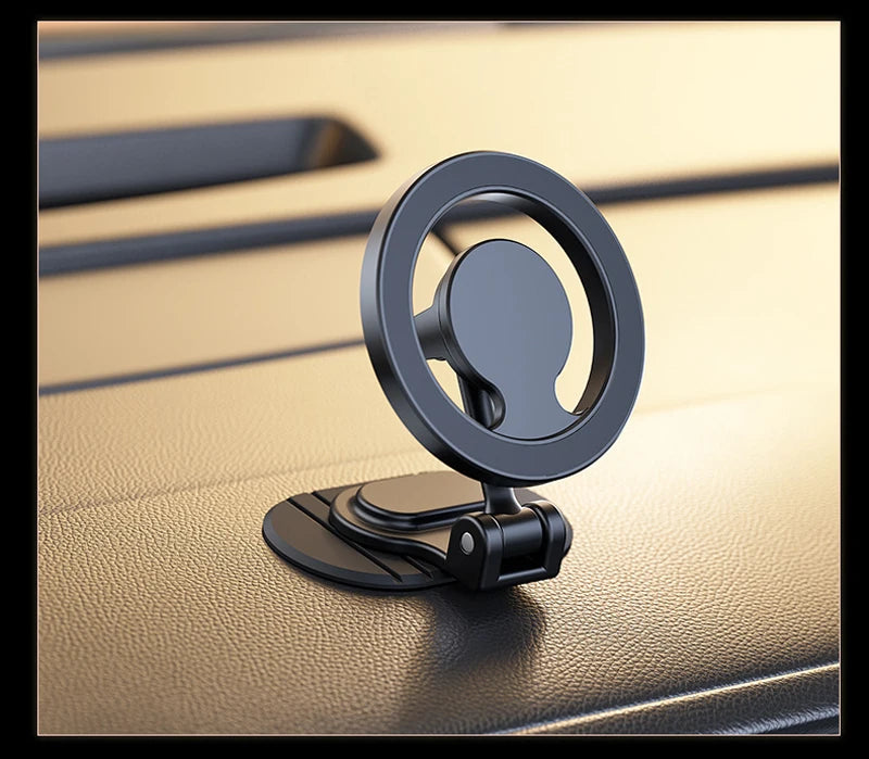 Universal Metal Magnetic Car Phone Holder – Foldable & MagSafe Compatible