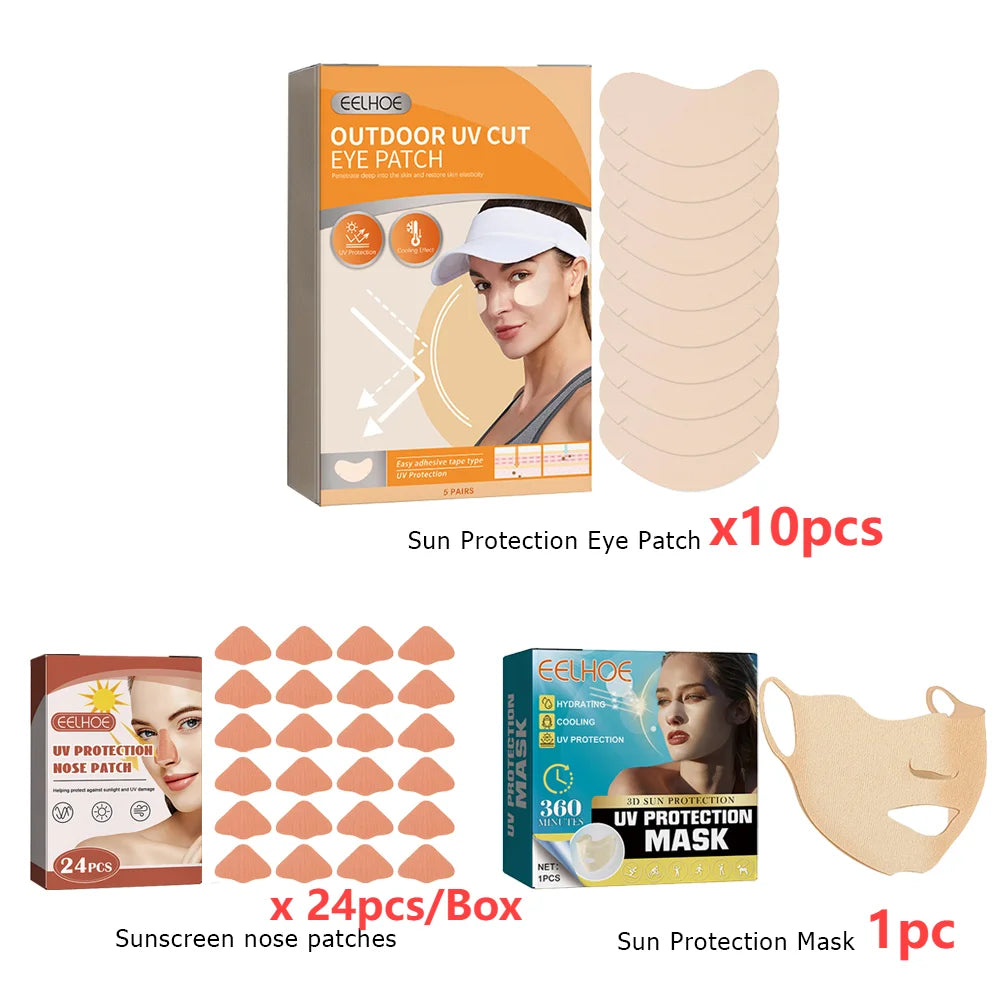 Outdoor UV Cut Eye Patch Nose Sunscreen Nose Patch Sunscreen Mask Soothing Sunscreen Face Protector Anti Sun For Skin Care