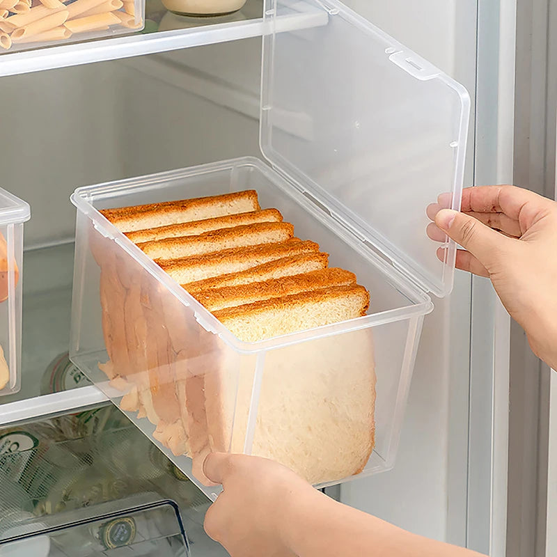 Bread Container Storage Box Kitchen Dispenser Bread Boxes Baking Bread Cake Containers Airtight Box Refrigerator Clear Kitchen