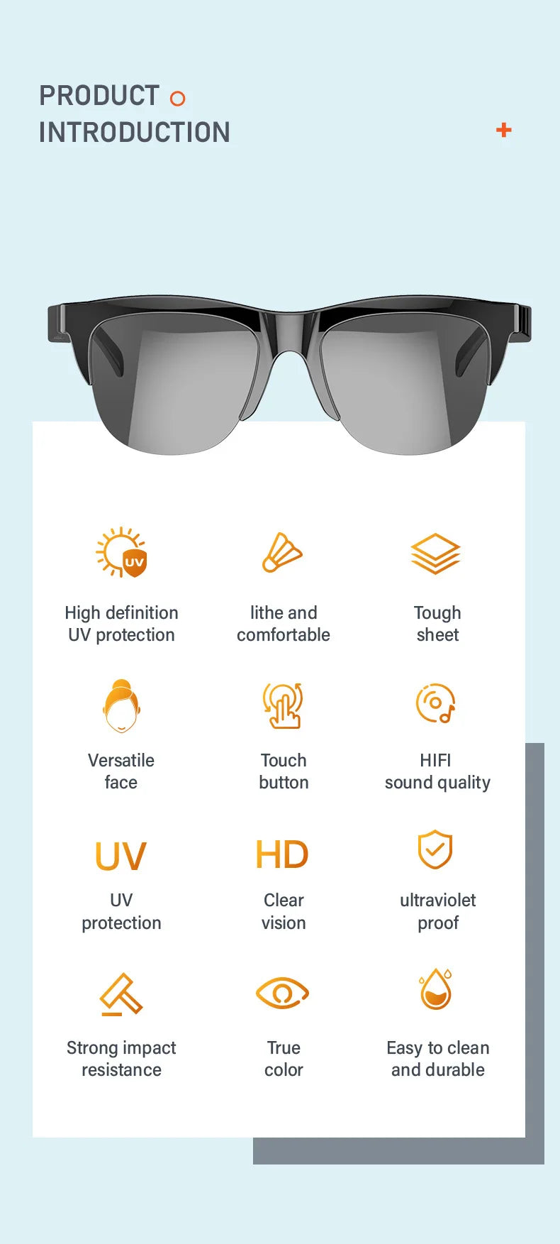 Xiaomi Smart Sunglasses Glasses Bluetooth Call Outdoor Sports Headphones HIFI Blue Light Waterproof Anti-UV For Men And Women