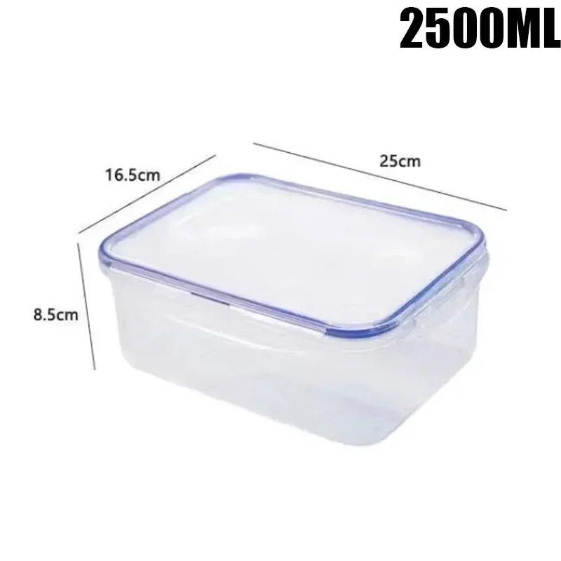 Kitchen Refrigerator Rectangular Sealed Refrigerator Storage Box with Lid Plastic Crisper Microwave-heated Lunch Box Storage Box
