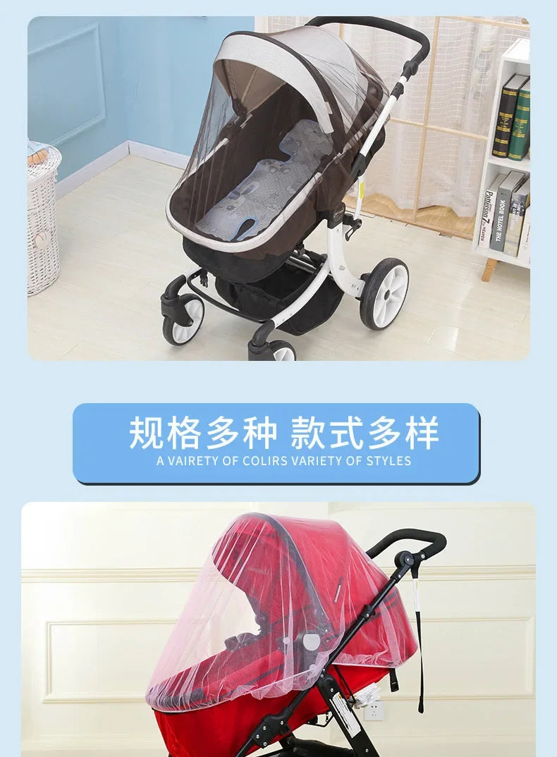 Summer Mosquito Net for Baby Stroller Pram Insect Net Infants Pushchair Cart Safe Protection Mesh Pram Stroller Accessories