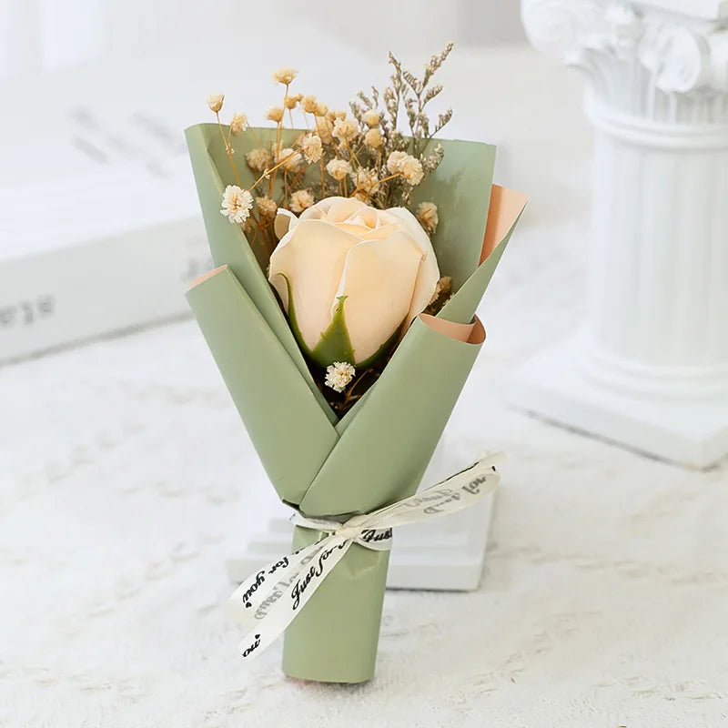 Mini Rose Soap Flower Bouquet Artificial Flowers Home Wedding Decorations Valentine'S Day New Year Birthday Gift Thanksgiving