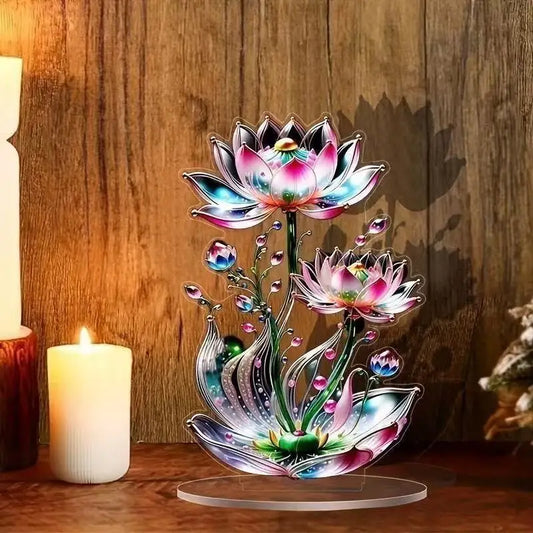 Acrylic White Crystal Dragon Statue 2D Flat Cool Figurine Office Cafe Living Room Studio Display Table Ornament Gift Home Decor