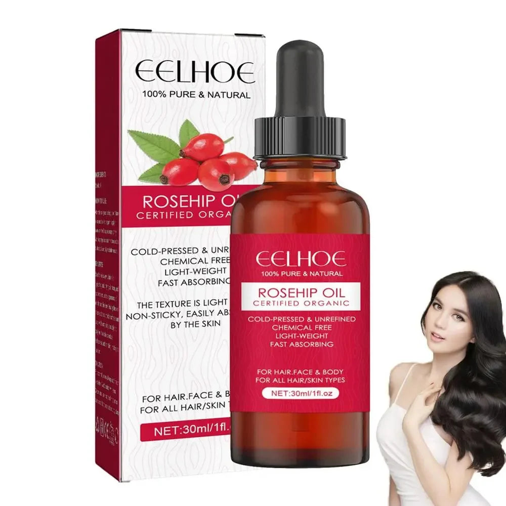 30ml Organic Rosehip Seed Oil For Face Pure Cold Pressed Facial Oil Natural Moisturizing Skin Care Serum For Scars Stretch Marks