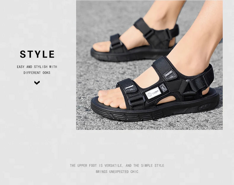 A Pair of Men's New Summer Casual Shoes, Fashionable Sports Trendy Wear-Resistant Sandals, Cool Beach Shoes
