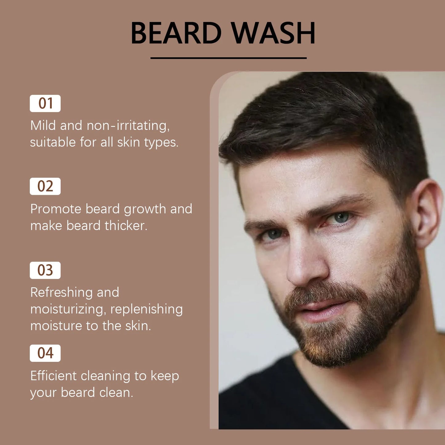 East Moon Argan Oils Beard Care Cleanser Deep cleansing Oil Control Reduce Friction Non irritating Keep Soften Beard Conditioner