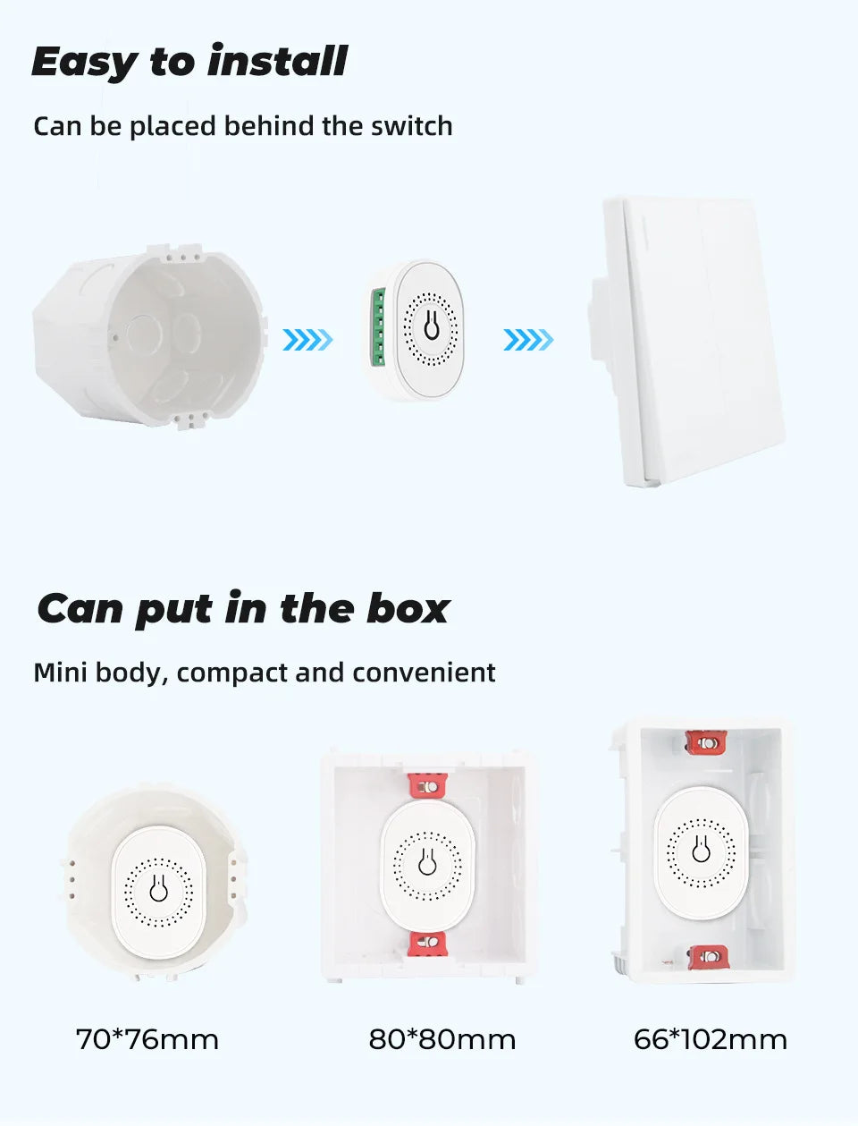 Tuya Wifi Smart Ceiling Fan Speed Switch EU 220V Mini Wall On Off Module Remote Electric Control For Alexa Google Home