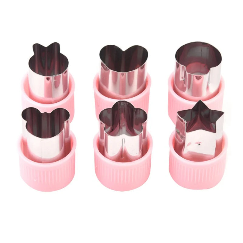 Heart Shape Vegetables Cutter Plastic Handle Cookie Cutters Sandwiches Cutter Stainless Steel Fruit Cutting Die Kitchen Gadgets